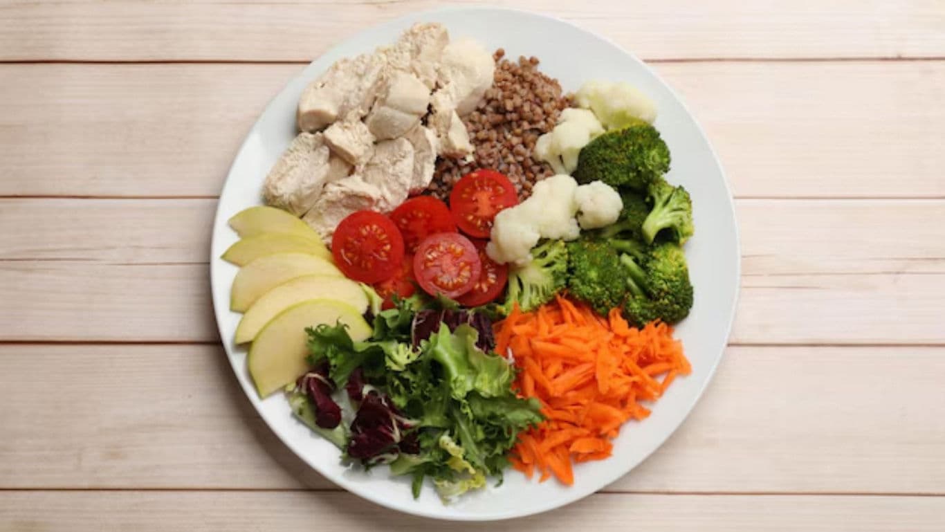 Healthy Plate with Vegetables and Chicken