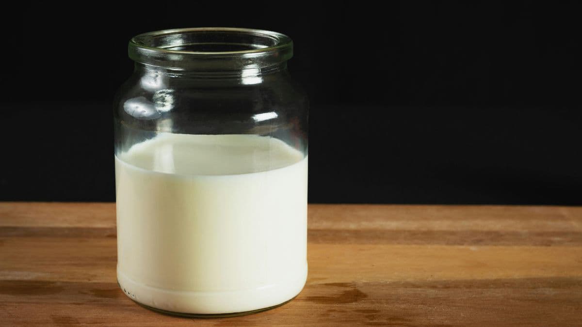 Open container of milk