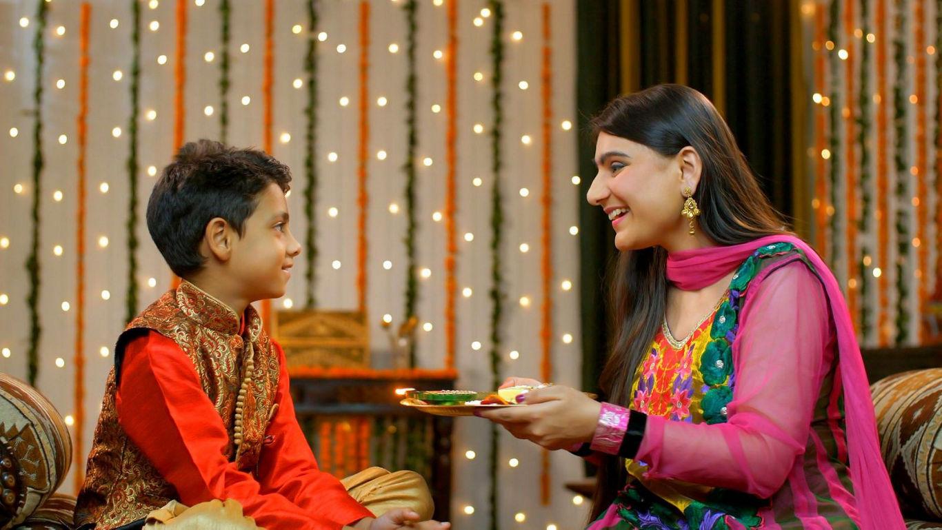 Traditional Indian celebration with festive decor