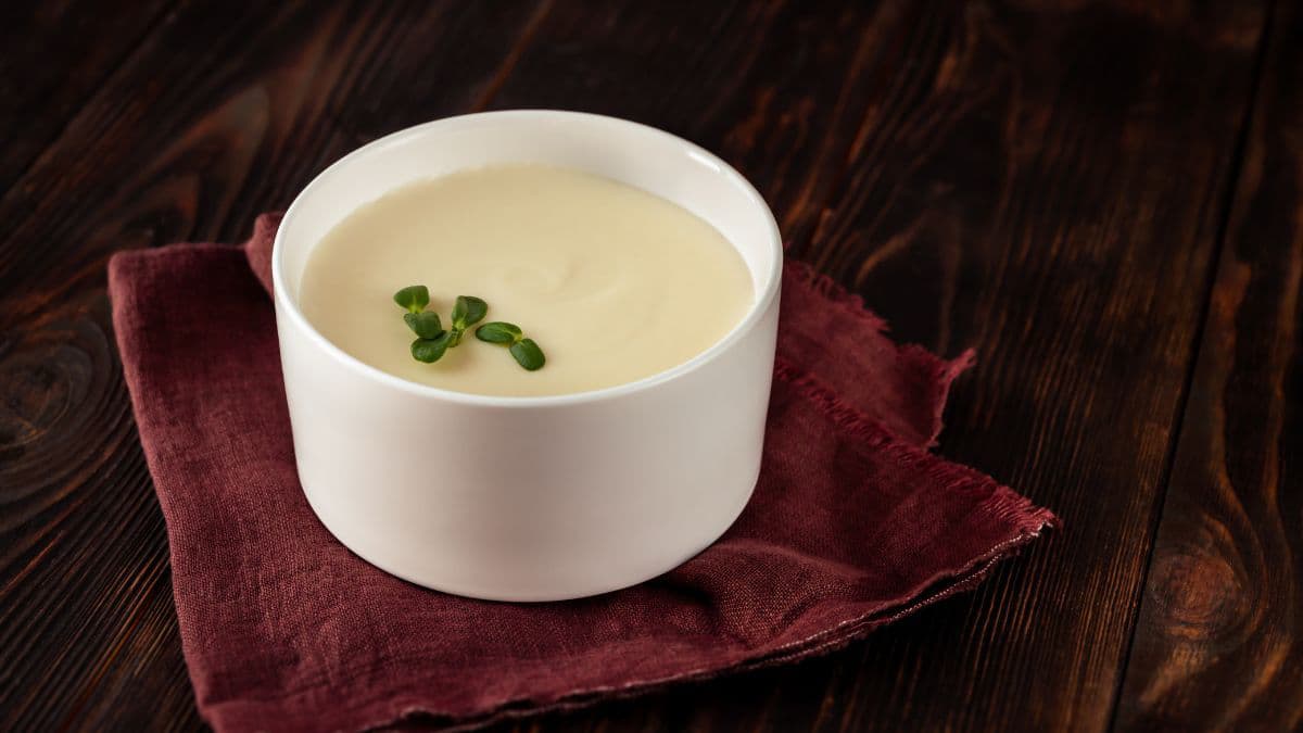 small bowl of bechamel sauce