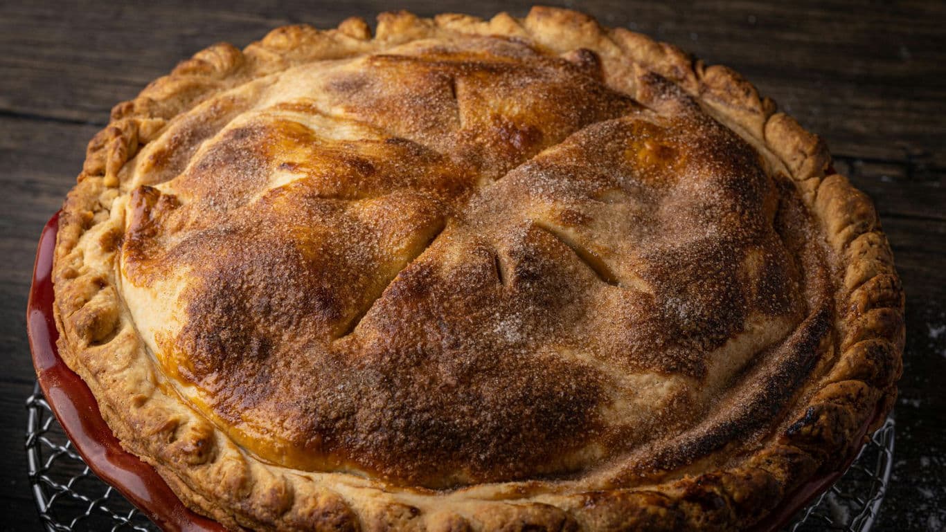 Freshly baked golden crust fruit pie