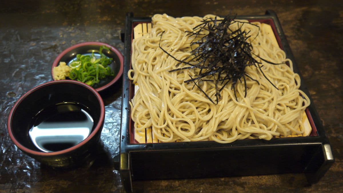 Zaru soba noodles with dipping sauce