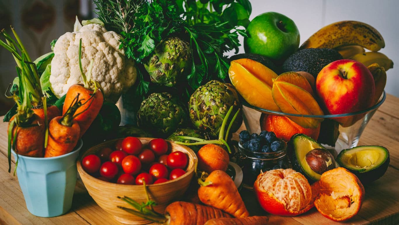 A pile of colourful veggies