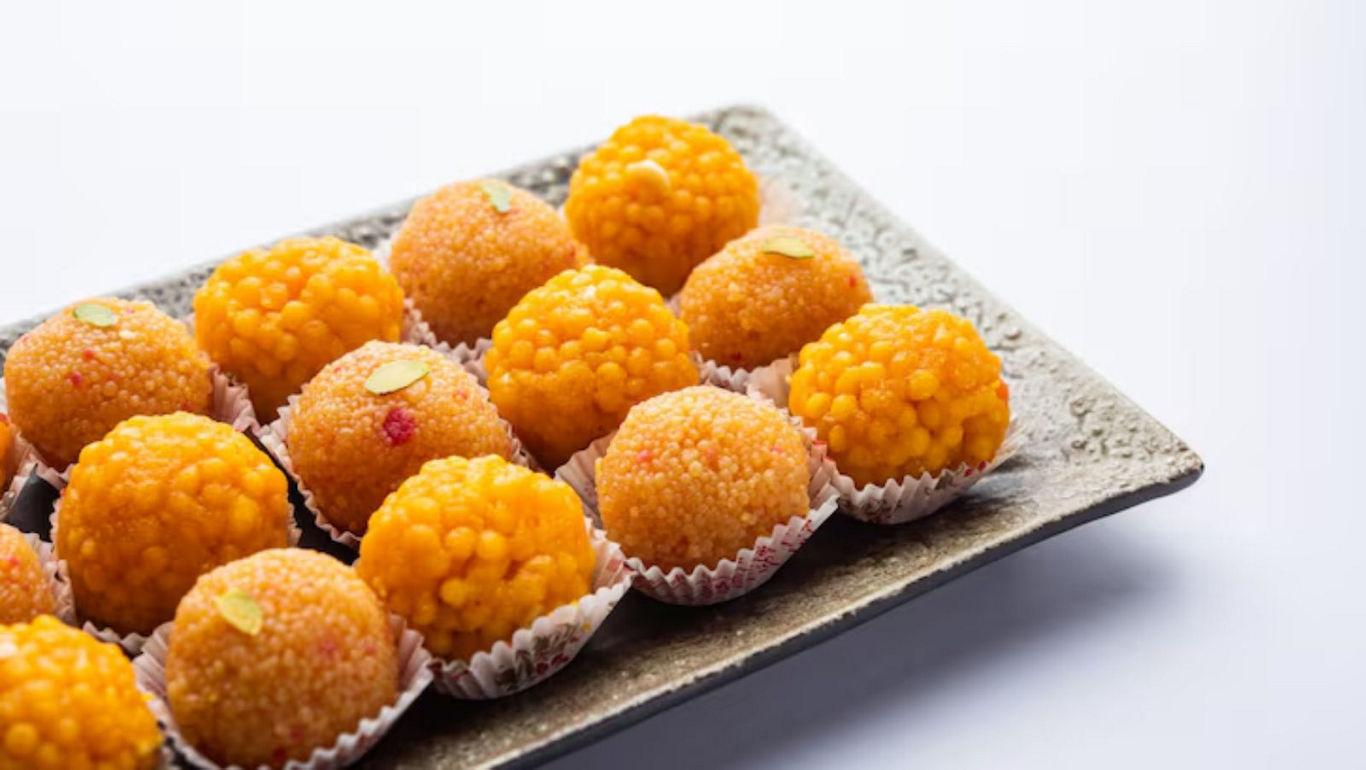 Traditional Indian sweets on a tray