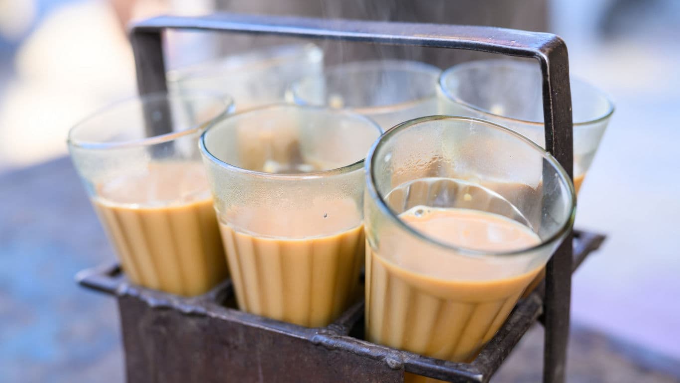 Steaming Glasses of Street Chai Tea