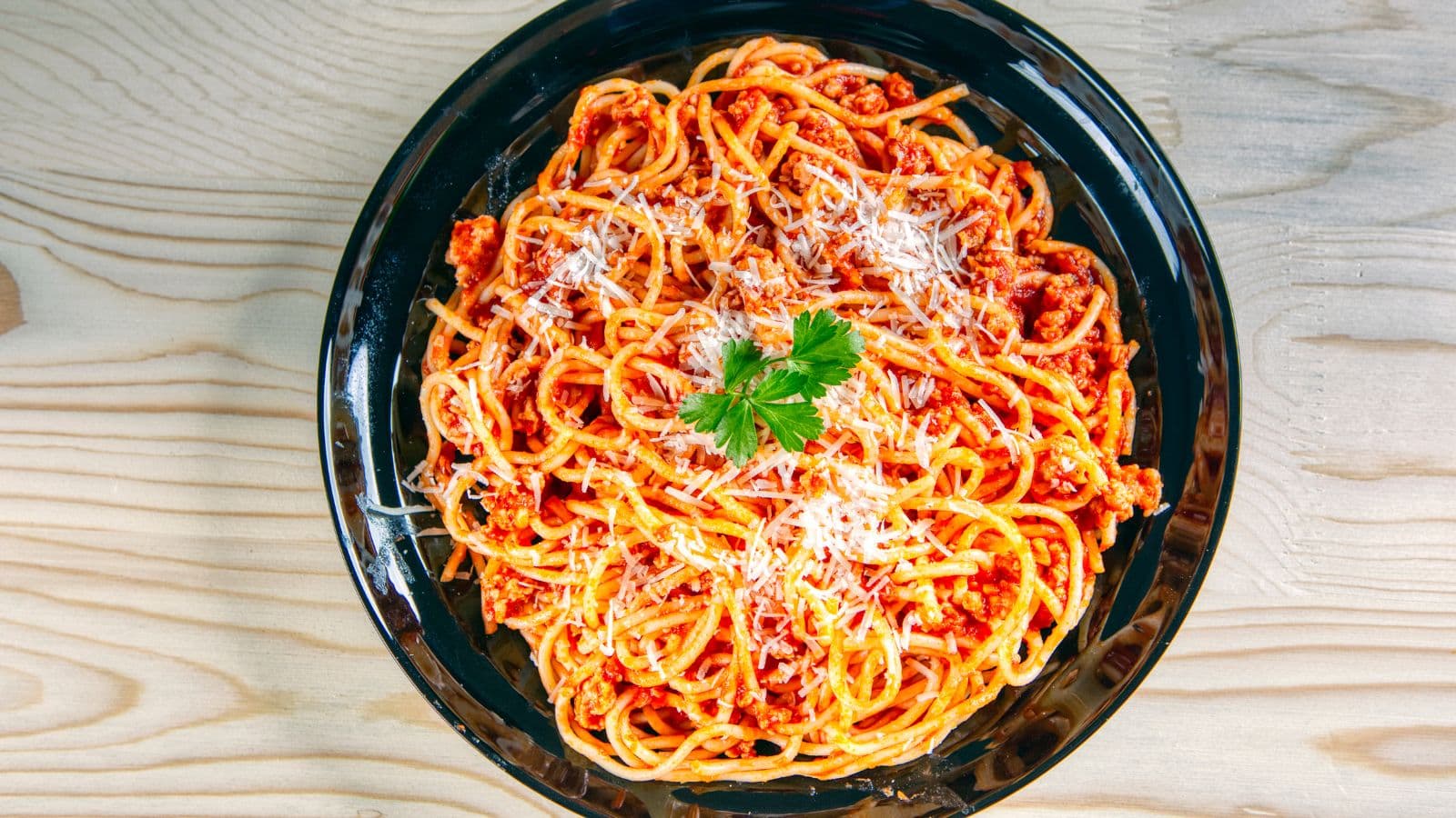Spaghetti with Tomato Sauce and Parmesan